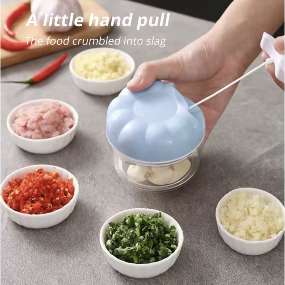 Mini Manual Food Chopper – Hand Pull Garlic &‎ Onion Cutter for Kitchen
